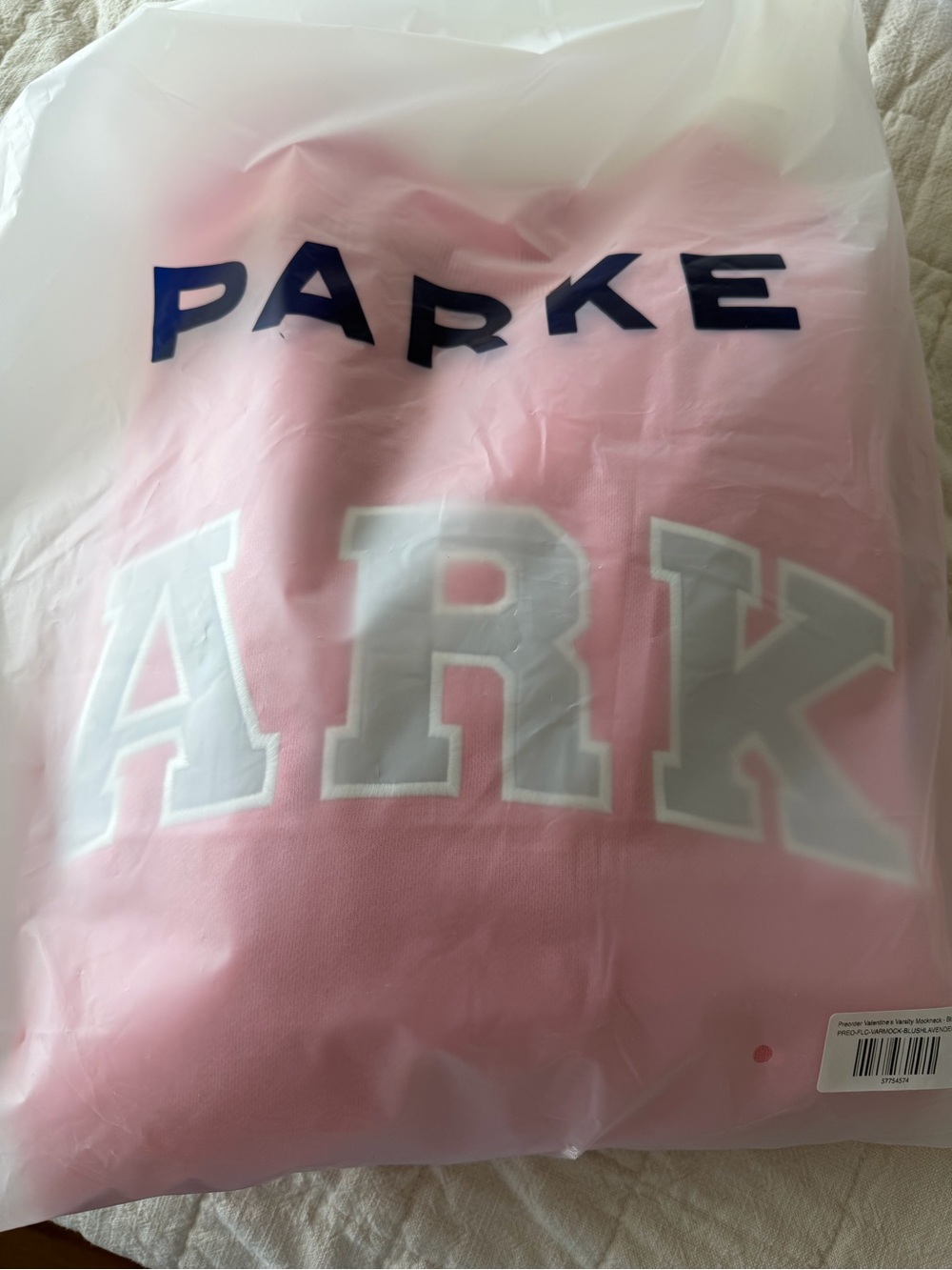 PARKE Valentine's Varsity Mockneck - Blush + Lavender Soldout limited edition